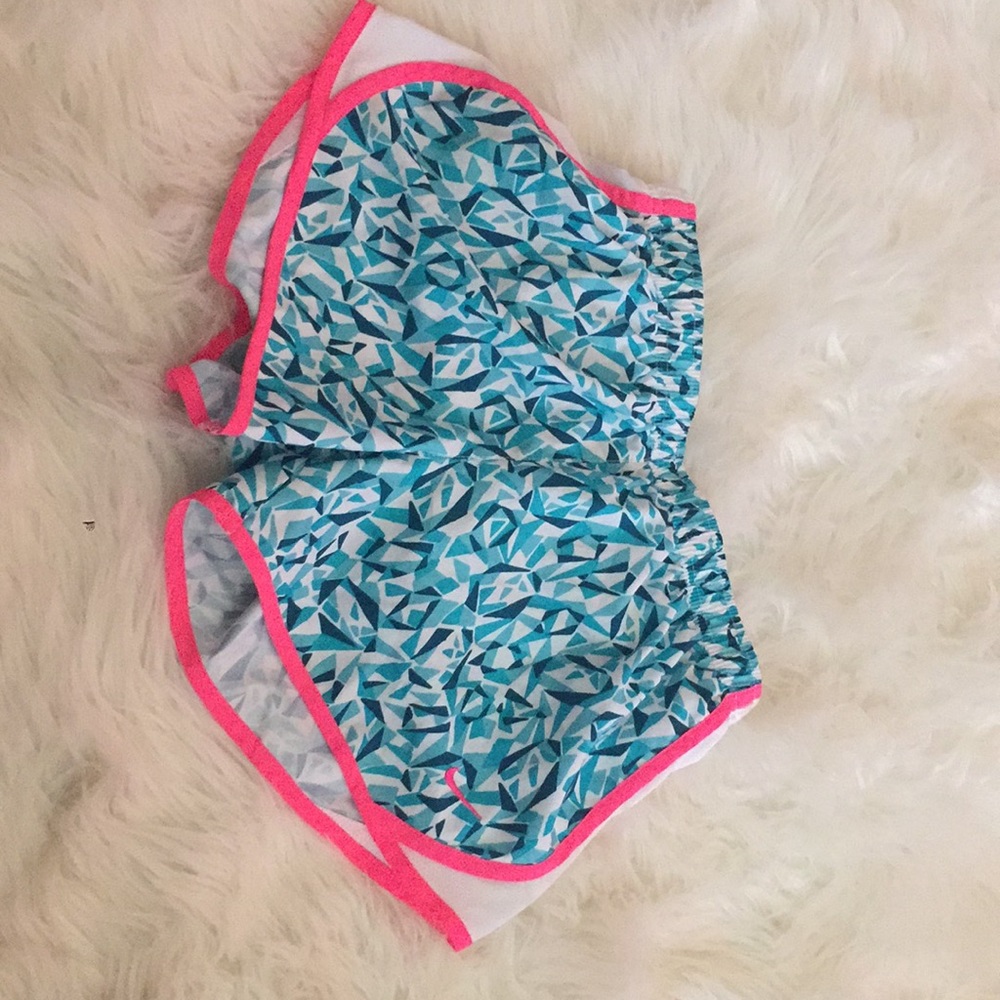 Blue and pink nike dri fit shorts